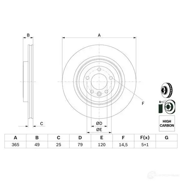 Тормозной диск BOSCH 0986479f68 4W1VA3 L 1437241124