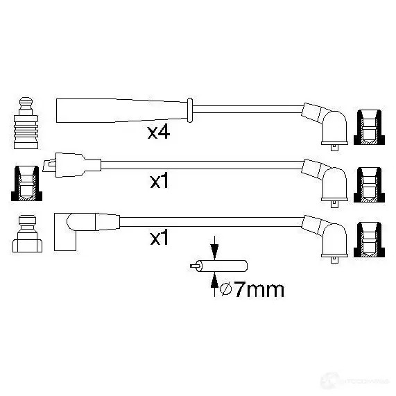 Высоковольтные провода зажигания, комплект BOSCH 0E3K0WY 335528 0986356735 B 735
