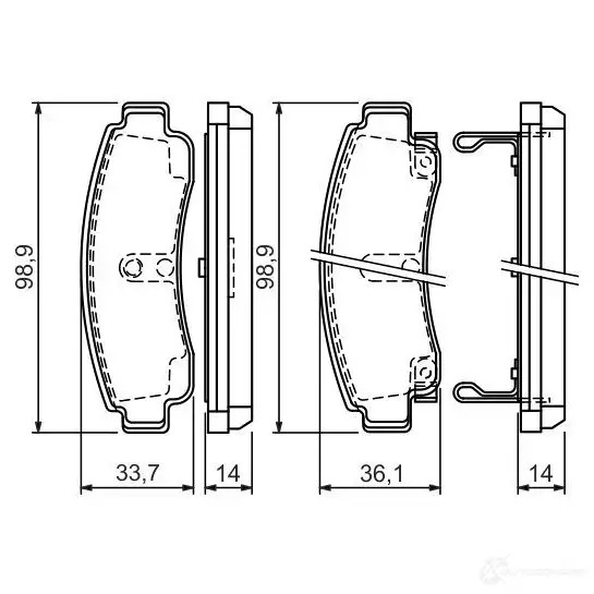 Тормозные колодки, комплект BOSCH 21734 0986424299 336156 7390D511
