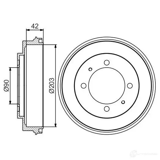 Тормозной барабан BOSCH 0986477202 TPC557 338598 D B273