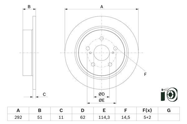 Тормозной диск BOSCH 1440044716 2 1NDAO 0 986 479 H27