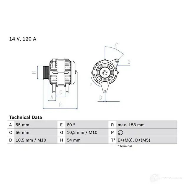 Генератор BOSCH 0986044410 8ZEJKL 332829 4 441