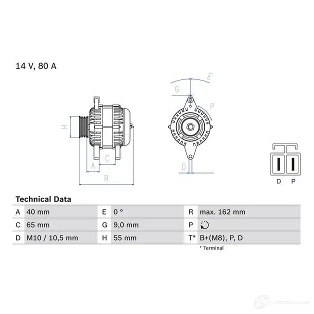 Генератор BOSCH XEUJZ 42 91 332769 0986042911