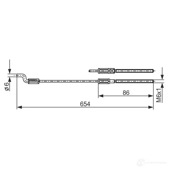 Трос ручника, стояночного тормоза BOSCH 1987477833 A0FLEP 353931 BC 718