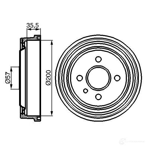 Тормозной барабан BOSCH S5UYZ2A 338458 D B100 0986477021