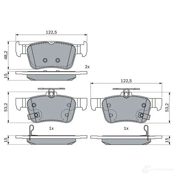Тормозные колодки, комплект BOSCH 0986424879 1437243559 2P KYBZ