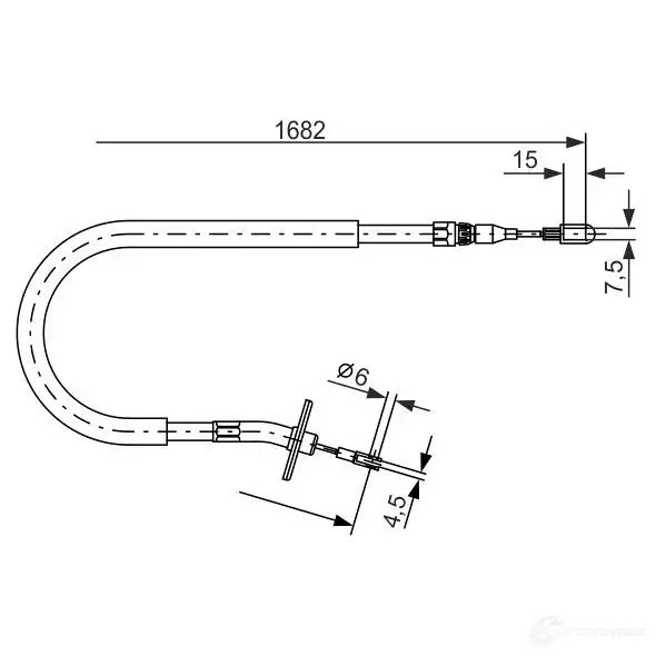 Трос ручника, стояночного тормоза BOSCH 62M47 353819 1987477703 B C565