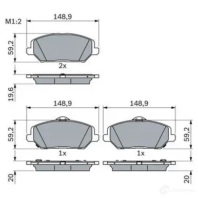 Тормозные колодки, комплект BOSCH 1437243586 Q6L NDB 0986424862