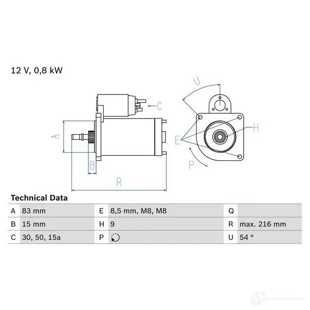 Стартер BOSCH 331063 13 59 94Y8LQ 0986013590