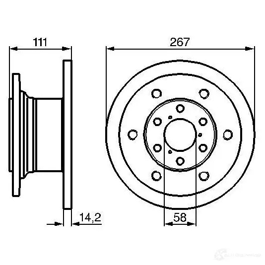 Тормозной диск BOSCH 339151 0986478742 BD65 5 FBF8OC