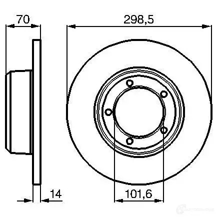 Тормозной диск BOSCH BD 729 339198 ZR7QWQ 0986478827