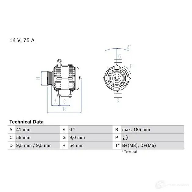 Генератор BOSCH 333136 OD3R51S 0986048781 48 78