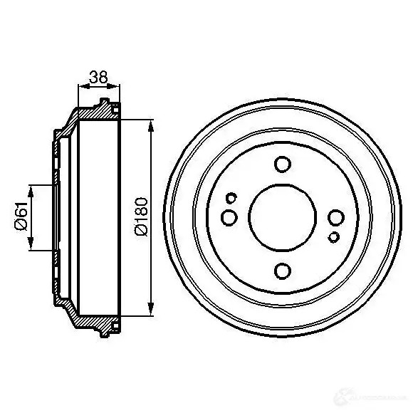 Тормозной барабан BOSCH 338487 D B138 0986477063 D3378