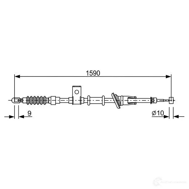Трос ручника, стояночного тормоза BOSCH 353965 Q7HVR 1987477878 B C752