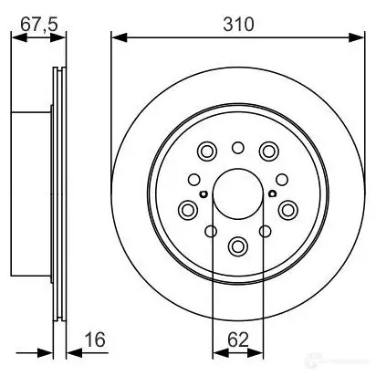 Тормозной диск BOSCH B D1760 JUM5122 0986479r25 340338