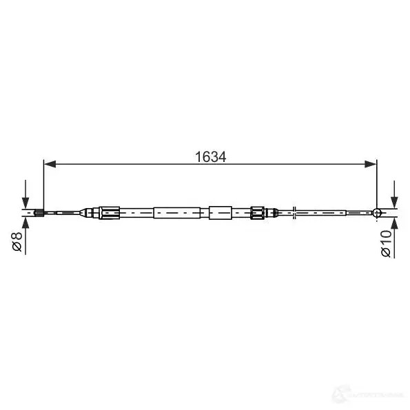 Трос ручника, стояночного тормоза BOSCH 354073 1E0QBK 1987477988 B C823