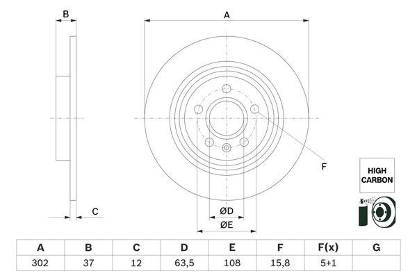 Тормозной диск BOSCH 2KF 4HU 0 986 479 G98 1440044696