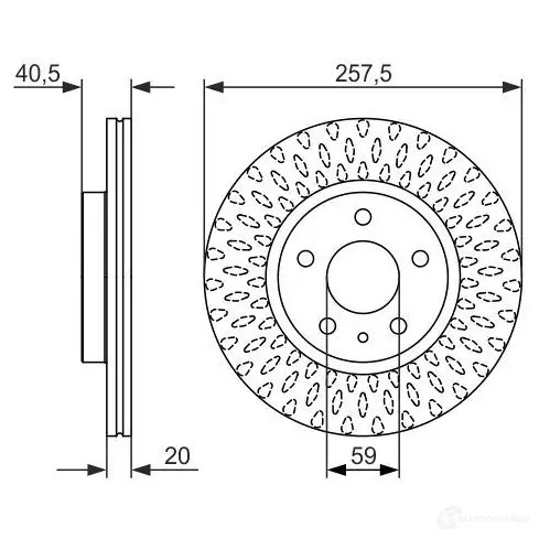 Тормозной диск BOSCH B D1491 0986479647 339861 0PWE7FC