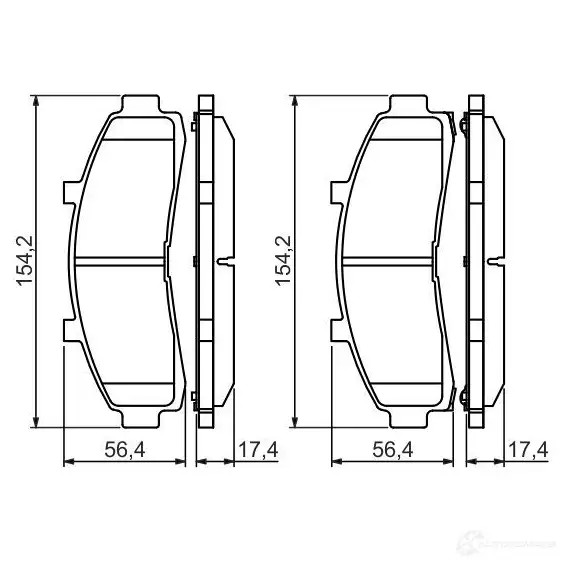 Тормозные колодки, комплект BOSCH 7532D652 336345 0986424656 23472