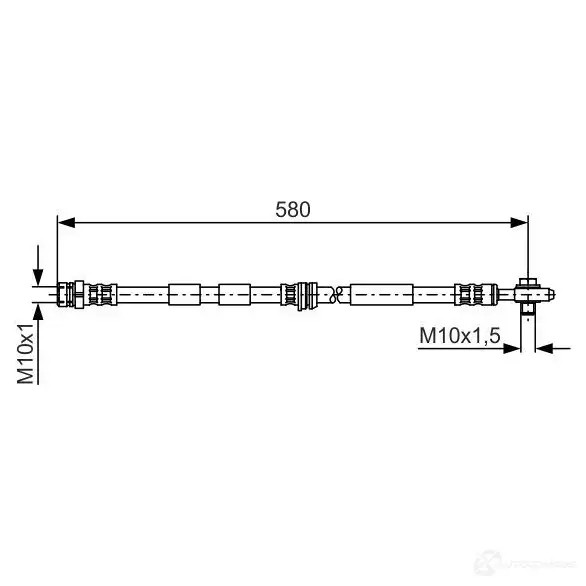 Тормозной шланг BOSCH 1987476849 FD2UO 353186 BH8 55