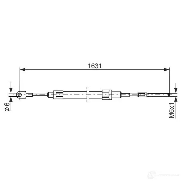 Трос ручника, стояночного тормоза BOSCH 1UL7FO BC 057 353345 1987477067
