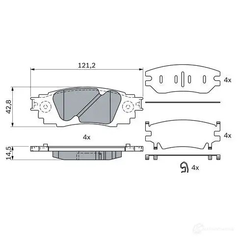 Тормозные колодки, комплект BOSCH 1437921862 0986424927 1M7 0Z4I