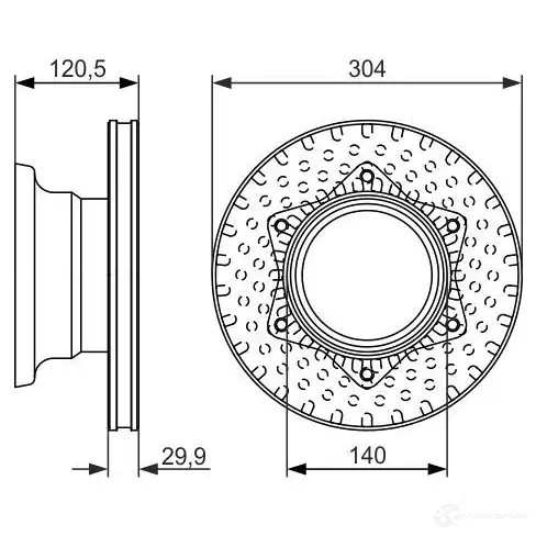 Тормозной диск BOSCH 339819 0986479601 6NXOCL BD144 4