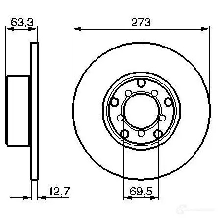 Тормозной диск BOSCH BD5 2 338717 PLLAT 0986478055