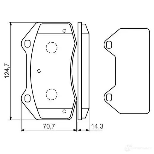 Тормозные колодки, комплект BOSCH 0986494551 BP1472 24162 342515