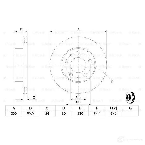 Тормозной диск BOSCH 0986479314 0Y2K3AO BD 1218 339568