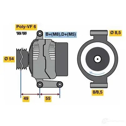 Генератор BOSCH 1425114311 8 098 0986080980 X4RJMRD
