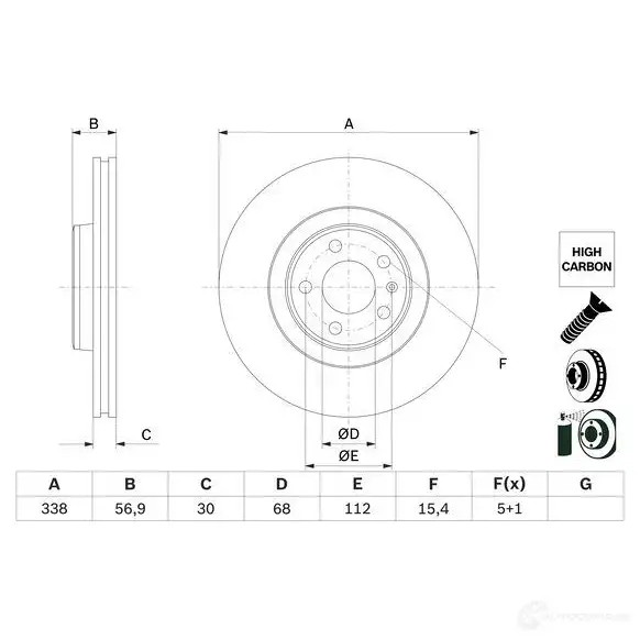 Тормозной диск BOSCH 1438327033 PSTL WS 0986479f25