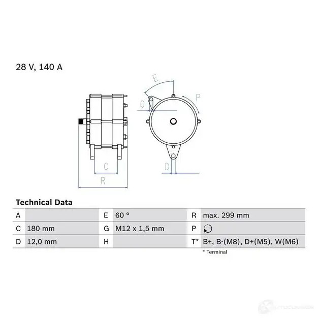Генератор BOSCH 0986044060 332813 440 6 CFAJLBP