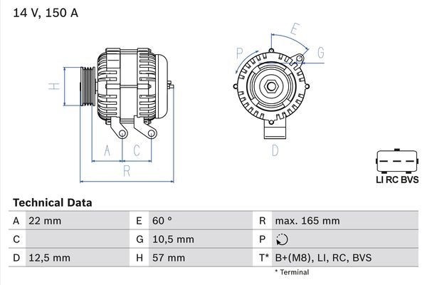 Генератор Bosch BQ0CNK 8 240 333430 0 986 082 400