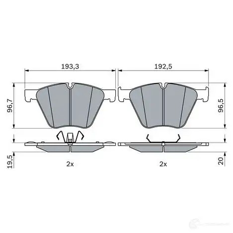 Тормозные колодки, комплект BOSCH 0986424920 N0L83 F 1438405691