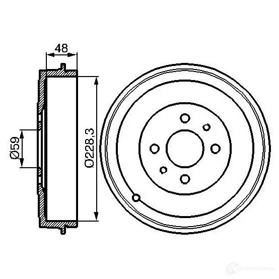 Тормозной барабан BOSCH 0986477088 HI4Z8 338498 DB16 3