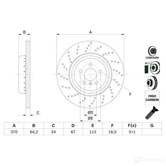 Тормозной диск BOSCH 0986479g12 1437978423 QGOF JW