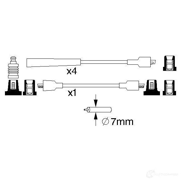 Высоковольтные провода зажигания, комплект BOSCH WABA3 335771 B 105 0986357105