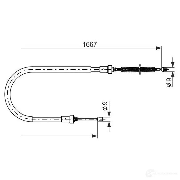 Трос ручника, стояночного тормоза BOSCH DWFRR B C790 1987477956 354041