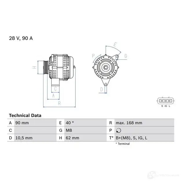 Генератор BOSCH 332889 0986045170 451 7 SAPHUHA