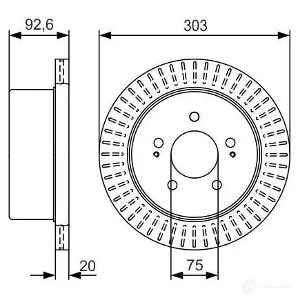 Тормозной диск BOSCH X5HIGHP B D2259 0986479v26 340664