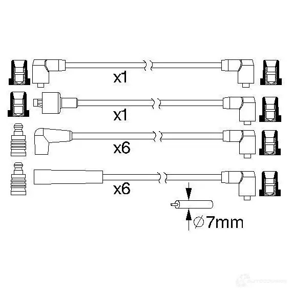 Высоковольтные провода зажигания, комплект BOSCH 0986357110 B 110 1193471671 UKV6U6R