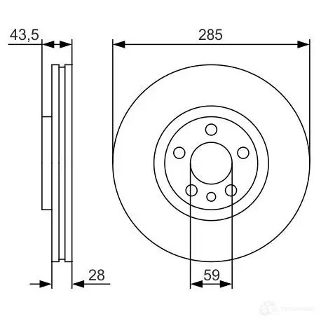 Тормозной диск BOSCH BD1949 340462 0986479s62 E1 90R-02C0448/1344