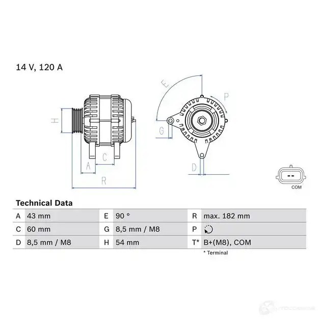 Генератор BOSCH ZYKEE 4 734 333041 0986047340