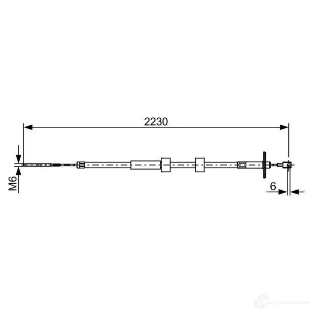 Трос ручника, стояночного тормоза BOSCH 1987482500 BC250 0 38A5UJ 355512