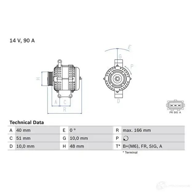Генератор BOSCH HRMSAF1 49 14 0986049141 333163