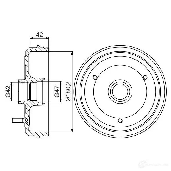 Тормозной барабан BOSCH LEB61 338638 0986477243 DB31 4
