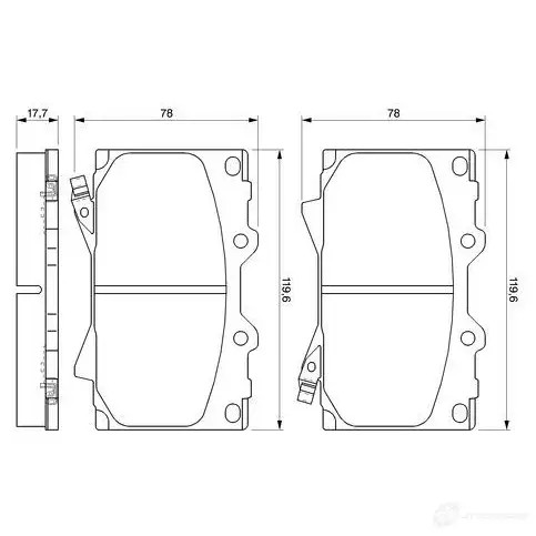 Тормозные колодки, комплект BOSCH 336330 0986424640 23 524 7639D772
