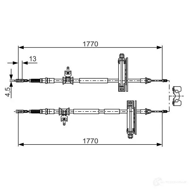Трос ручника, стояночного тормоза BOSCH 354017 BC76 5 ERMN29 1987477931