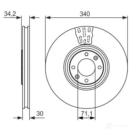 Тормозной диск BOSCH NPMDX 339376 BD 1656 0986479093